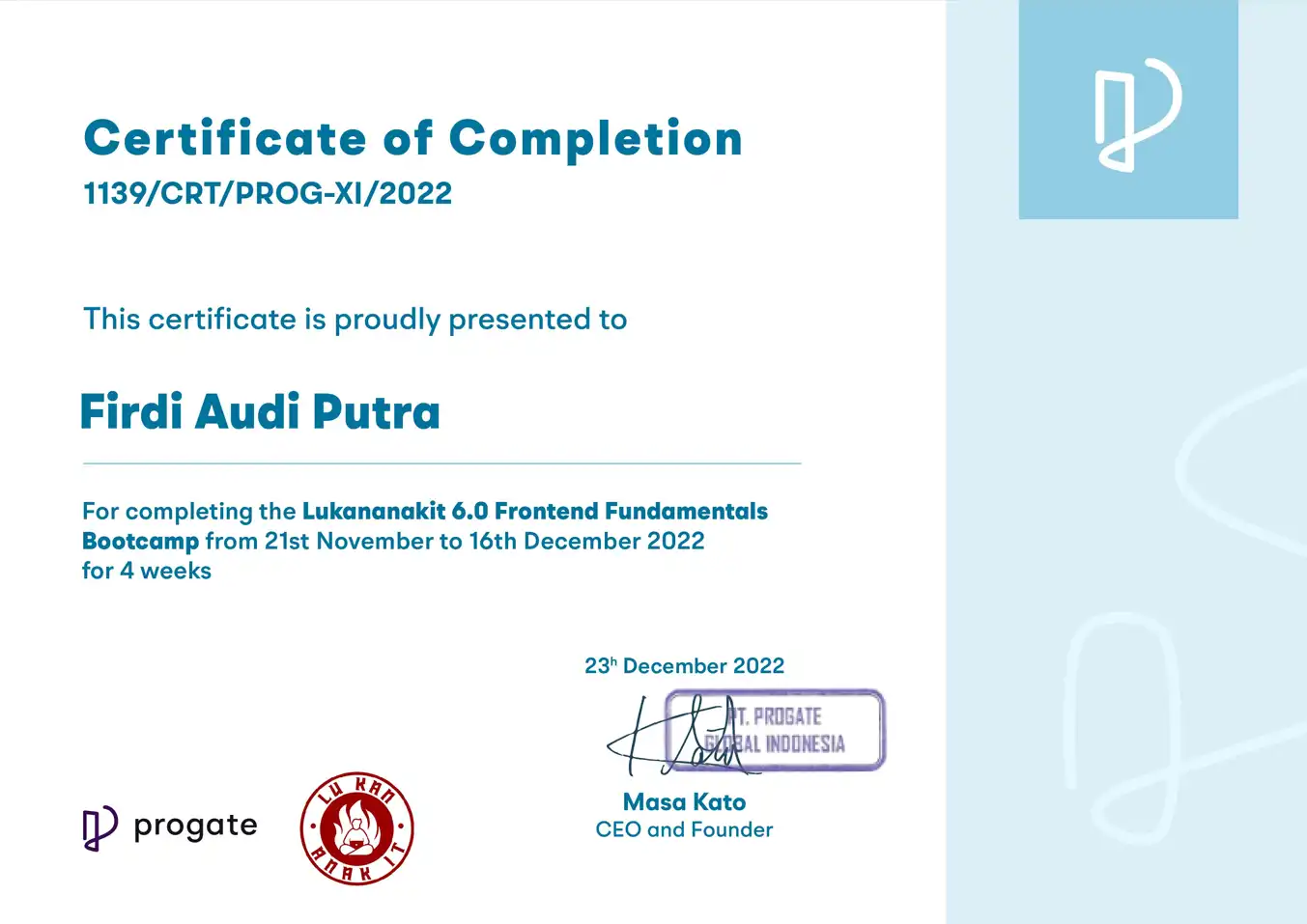 Lukananakit 6.0 Frontend Fundamentals Bootcamp